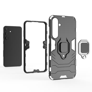 SKALO Samsung S24+ Armor Hybrid Metallring skal - Svart