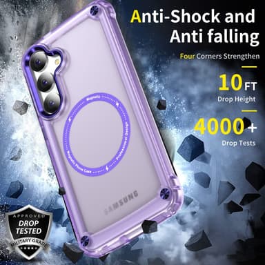 SKALO Samsung S24 Transparent TPU Magnet/Metall Skal - Lila