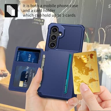 SKALO Samsung S24 Stöttåligt Skal med Plånbok - Blå