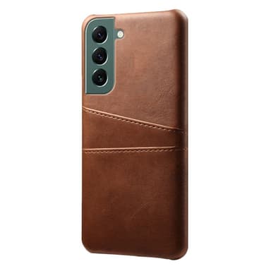 SKALO Samsung S24 PU Läder Skal med Korthållare/Plånbok - Brun