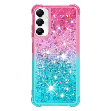 SKALO Samsung A05s 4G Kvicksand Glitter Hjärtan TPU-skal - Rosa-Turkos