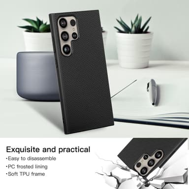 SKALO Samsung S24 Ultra Carbon Fiber TPU-skal - Svart