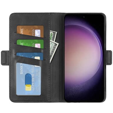 SKALO Samsung S23 FE Premium Plånboksfodral - Svart