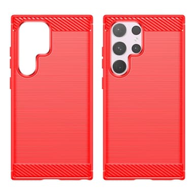 SKALO Samsung S24 Ultra Armor Carbon Stöttåligt TPU-skal - Röd
