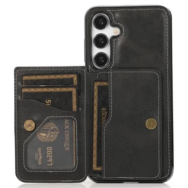 SKALO Samsung S24 PU Läder Skal med Plånbok - Svart