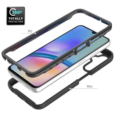 SKALO Samsung A05s 4G Shockproof Clear Hybrid Skal - Svart