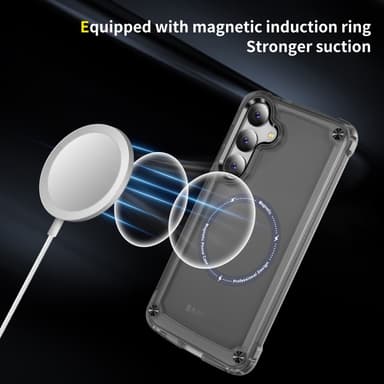 SKALO Samsung S24 Transparent TPU Magnet/Metall Skal - Svart