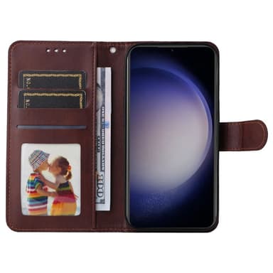 SKALO Samsung S23 FE PU-Läder Plånboksfodral - Brun