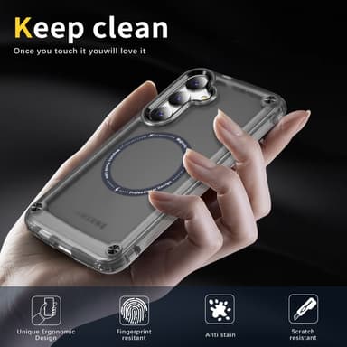 SKALO Samsung S24 Transparent TPU Magnet/Metall Skal - Svart