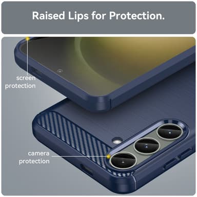 SKALO Samsung S24+ Armor Carbon Stöttåligt TPU-skal - Blå