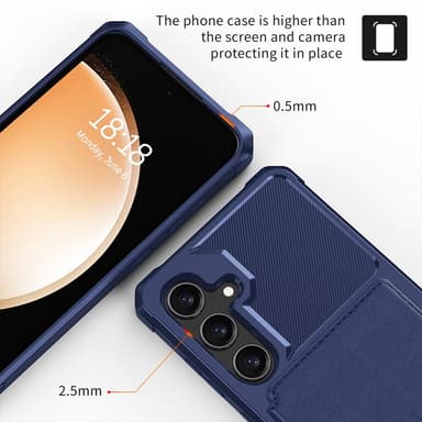 SKALO Samsung S24 Stöttåligt Skal med Plånbok - Blå