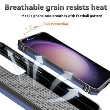 SKALO Samsung S24 Armor Hybrid Metallring Kameraslider - Blå
