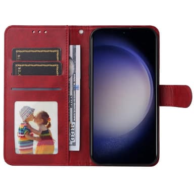 SKALO Samsung S24+ PU-Läder Plånboksfodral - Röd