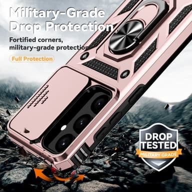 SKALO Samsung S24 Armor Hybrid Metallring Kameraslider - Roséguld
