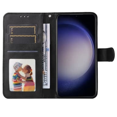 SKALO Samsung S23 FE PU-Läder Plånboksfodral - Svart