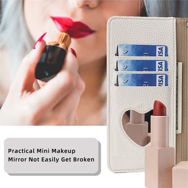SKALO Samsung A05s 4G Litchi Makeup Mirror Plånbok/handväska - Vit
