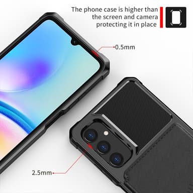 SKALO Samsung A05s 4G Stöttåligt Skal med Plånbok - Svart