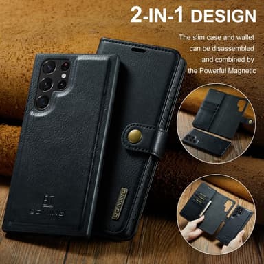 DG MING Samsung S24 Ultra 2-i-1 Magnet Plånboksfodral - Svart