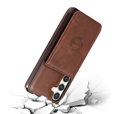 SKALO Samsung S24 PU Läder Skal med Plånbok - Brun
