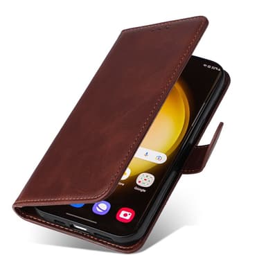 SKALO Samsung S24 Ultra PU-Läder Plånboksfodral - Brun