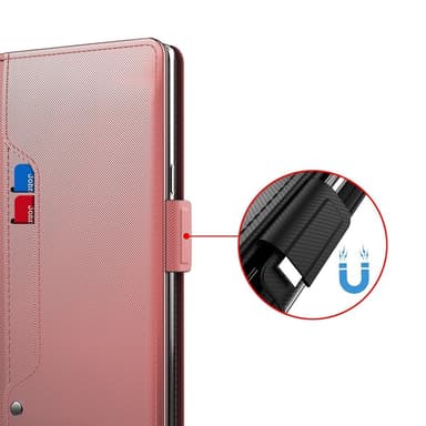 SKALO Samsung S24 Korthållare Spegel Plånbok - Roséguld