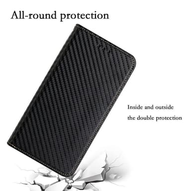 SKALO Samsung S24 Carbon Fiber Plånboksfodral - Svart
