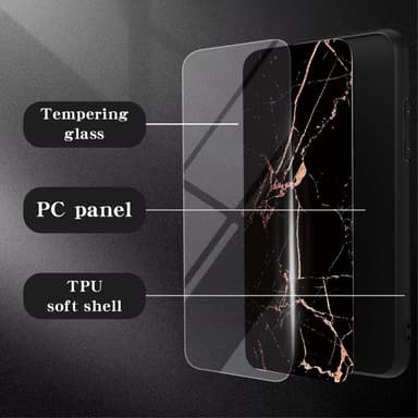 SKALO Samsung S24+ Marmor Härdat Glas TPU-skal - Motiv 2