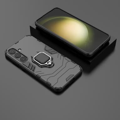 SKALO Samsung S24+ Armor Hybrid Metallring skal - Svart