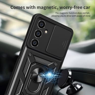 SKALO Samsung A05s 4G Armor Hybrid Metallring Kameraslider - Svart