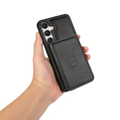 SKALO Samsung S24 PU Läder Skal med Plånbok - Svart