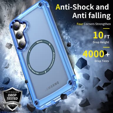 SKALO Samsung S24 Transparent TPU Magnet/Metall Skal - Blå