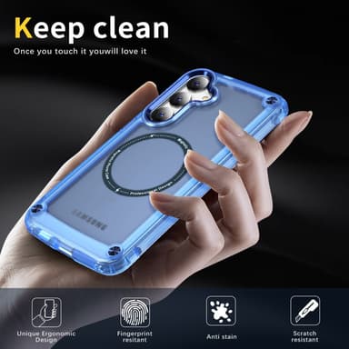 SKALO Samsung S24 Transparent TPU Magnet/Metall Skal - Blå