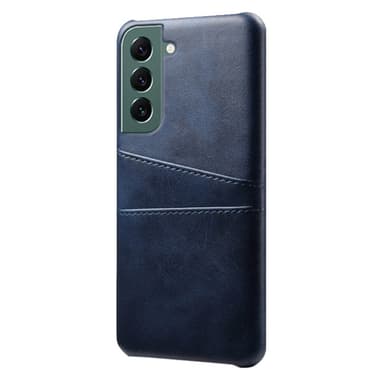 SKALO Samsung S24 PU Läder Skal med Korthållare/Plånbok - Blå