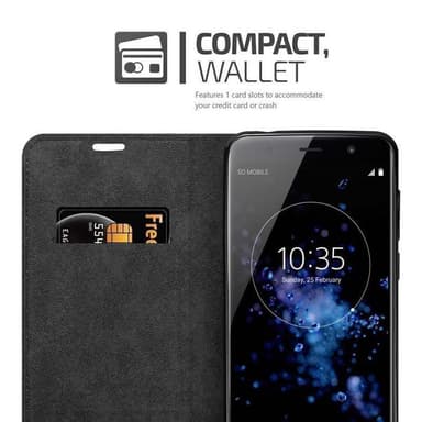 Skal Sony Xperia XZ2 PREMIUM Plånboksfodral (Svart)