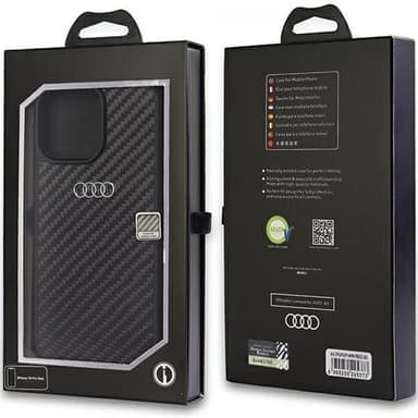 Audi iPhone 14 Pro Max Skal Carbon Fiber Svart