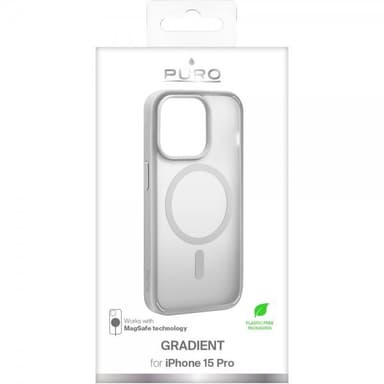 Puro iPhone 15 Pro Skal Gradient MagSafe Silver