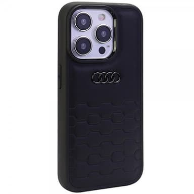 Audi iPhone 15 Pro Max Skal GT Synthetic Leather Svart