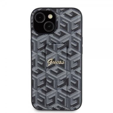 Guess iPhone 15 Skal G Cube Grip Stand Svart