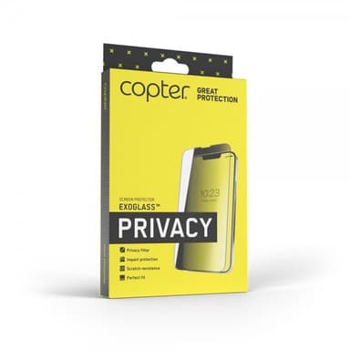 Copter iPhone 6/6S Plus/iPhone 7 Plus/iPhone 8 Plus Skärmskydd Exoglass Curved Privacy Vit