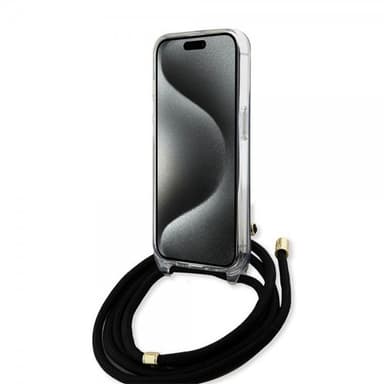 Guess iPhone 15 Skal Crossbody Cord Svart