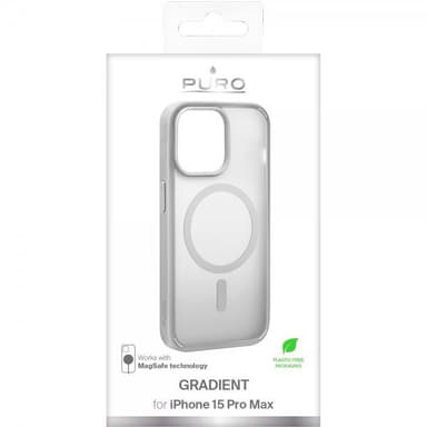 Puro iPhone 15 Pro Max Skal Gradient MagSafe Silver