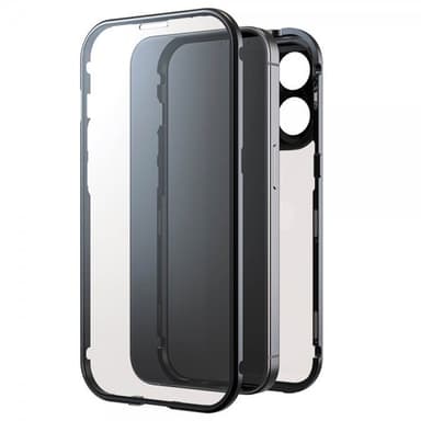 Black Rock iPhone 15 Pro Skal 360 Glass Transparent Svart
