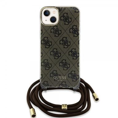Guess iPhone 15 Skal Crossbody Cord Brun