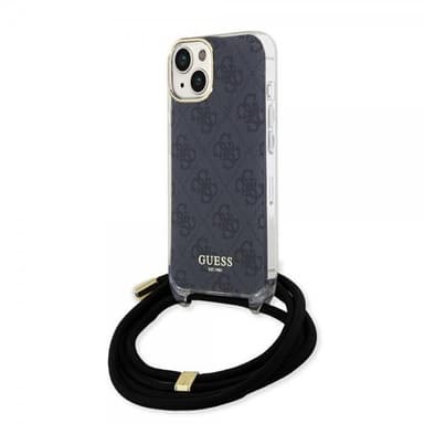 Guess iPhone 15 Skal Crossbody Cord Svart