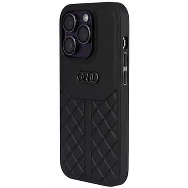 Audi iPhone 14 Pro Skal Genuine Leather Case Svart