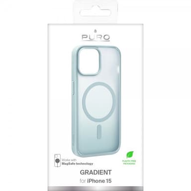 Puro iPhone 15 Skal Gradient MagSafe Grön