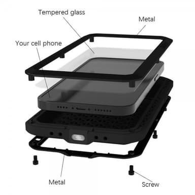 Love Mei iPhone 15 Skal Powerful Case Silver