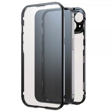 Black Rock iPhone 15 Skal 360 Glass Transparent Svart