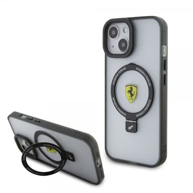 Ferrari iPhone 15 Skal Ring Stand MagSafe Svart