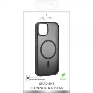 Puro iPhone 15 Plus Skal Gradient MagSafe Svart